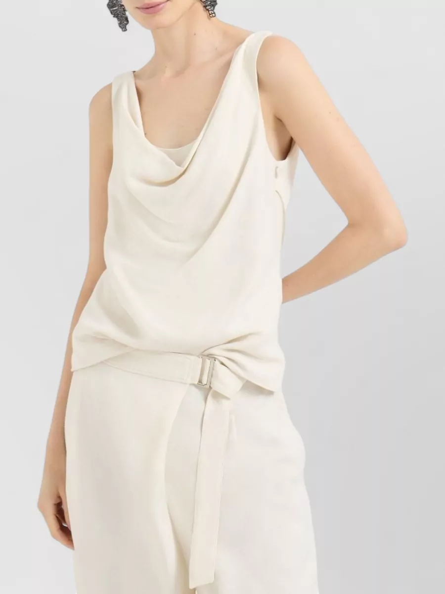 Brunello Cucinelli Cowl Neck Sleeveless Top
