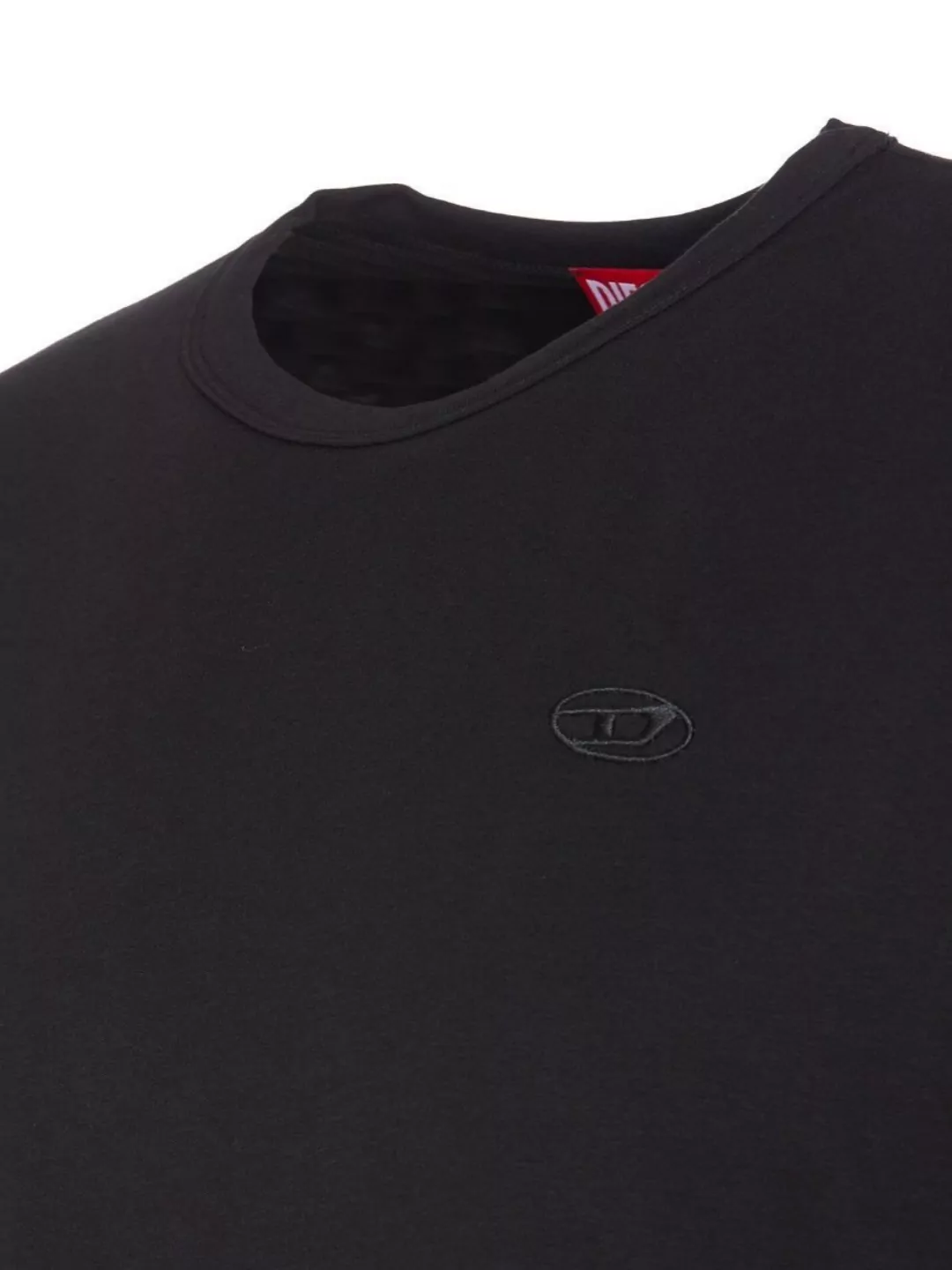 Diesel T-boggy-megoval-d T-shirt With Tonal And Contrasting Logo Embroidery