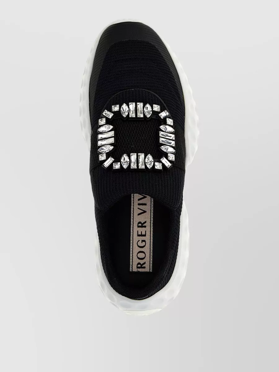 Roger Vivier Crystal-Embellished Slip-On Sneakers