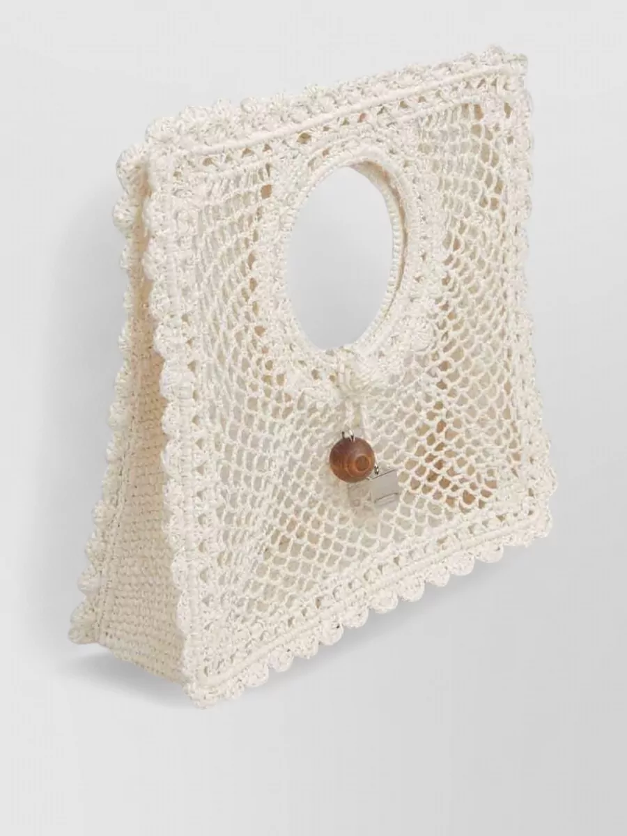 Jacquemus Le Petit Carre Spiaggia Crochet Tote Bag