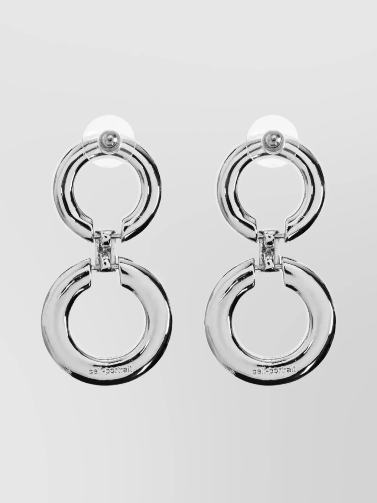 Self-Portrait Two Tiered Crystal Hoop Earrings