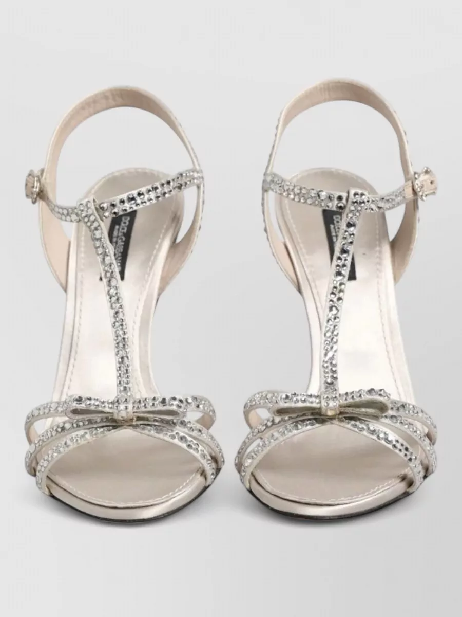 Dolce&Gabbana silk crystal-embellished ankle-strap pumps