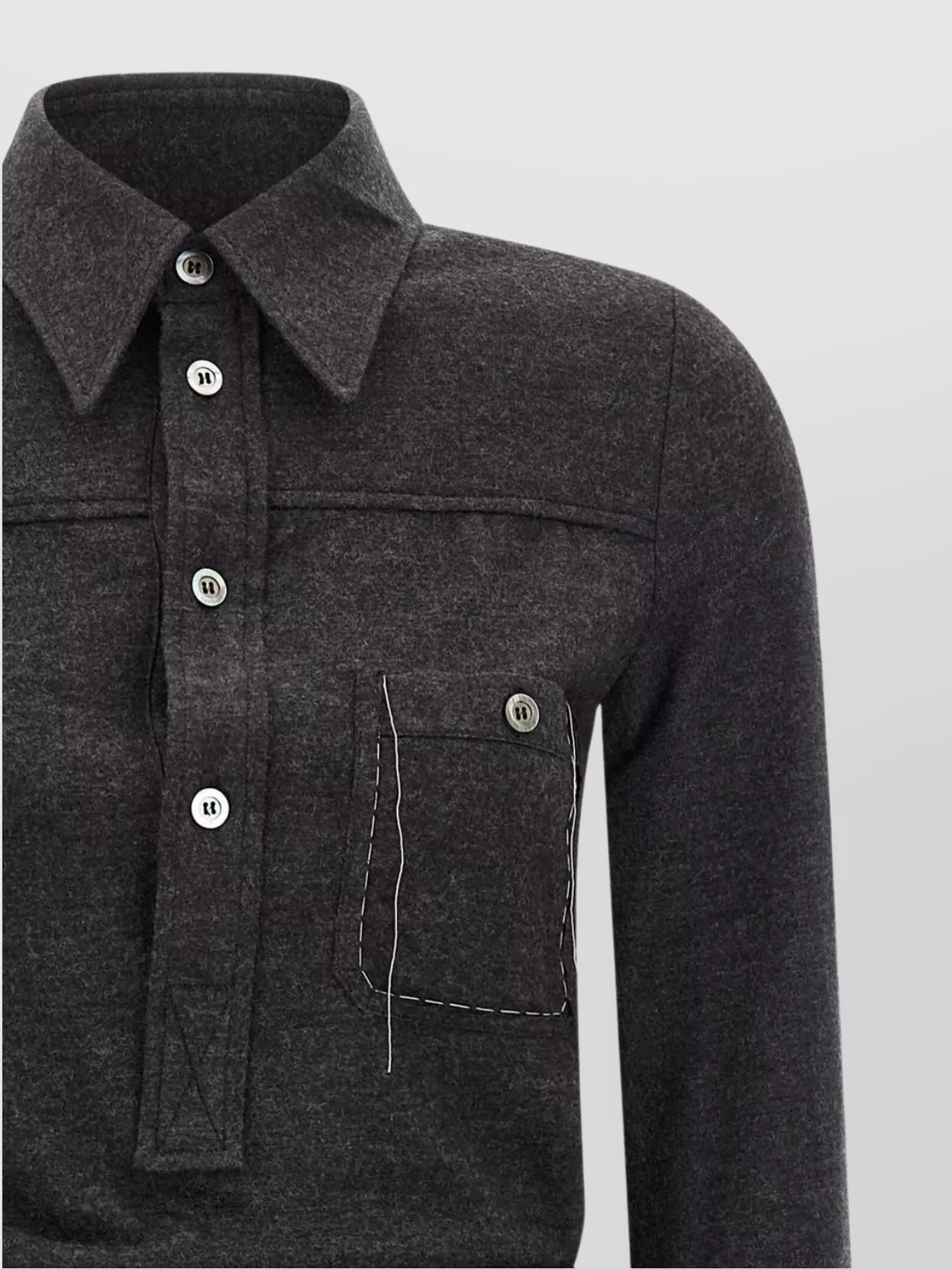 Maison Margiela Long Sleeve Shirt Dress With Chest Pocket