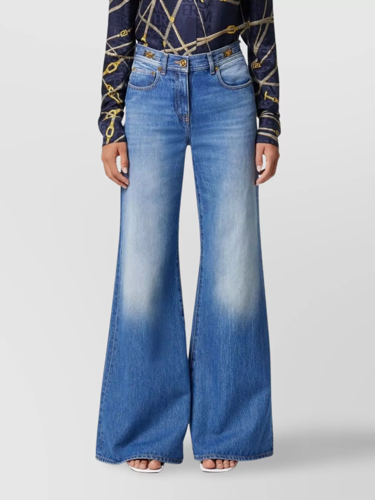 Versace High-Rise Waist Denim Trousers