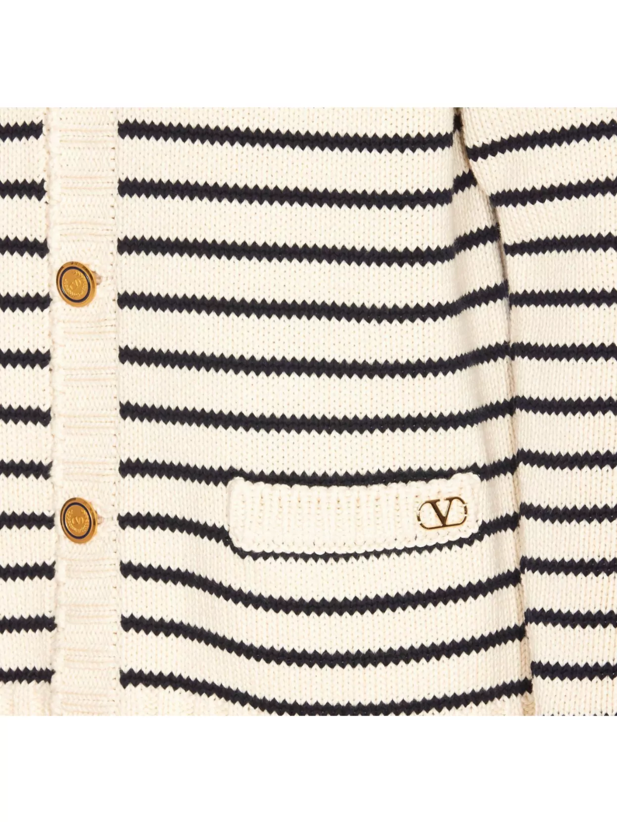 Valentino Striped Shawl Collar Cardigan Pockets
