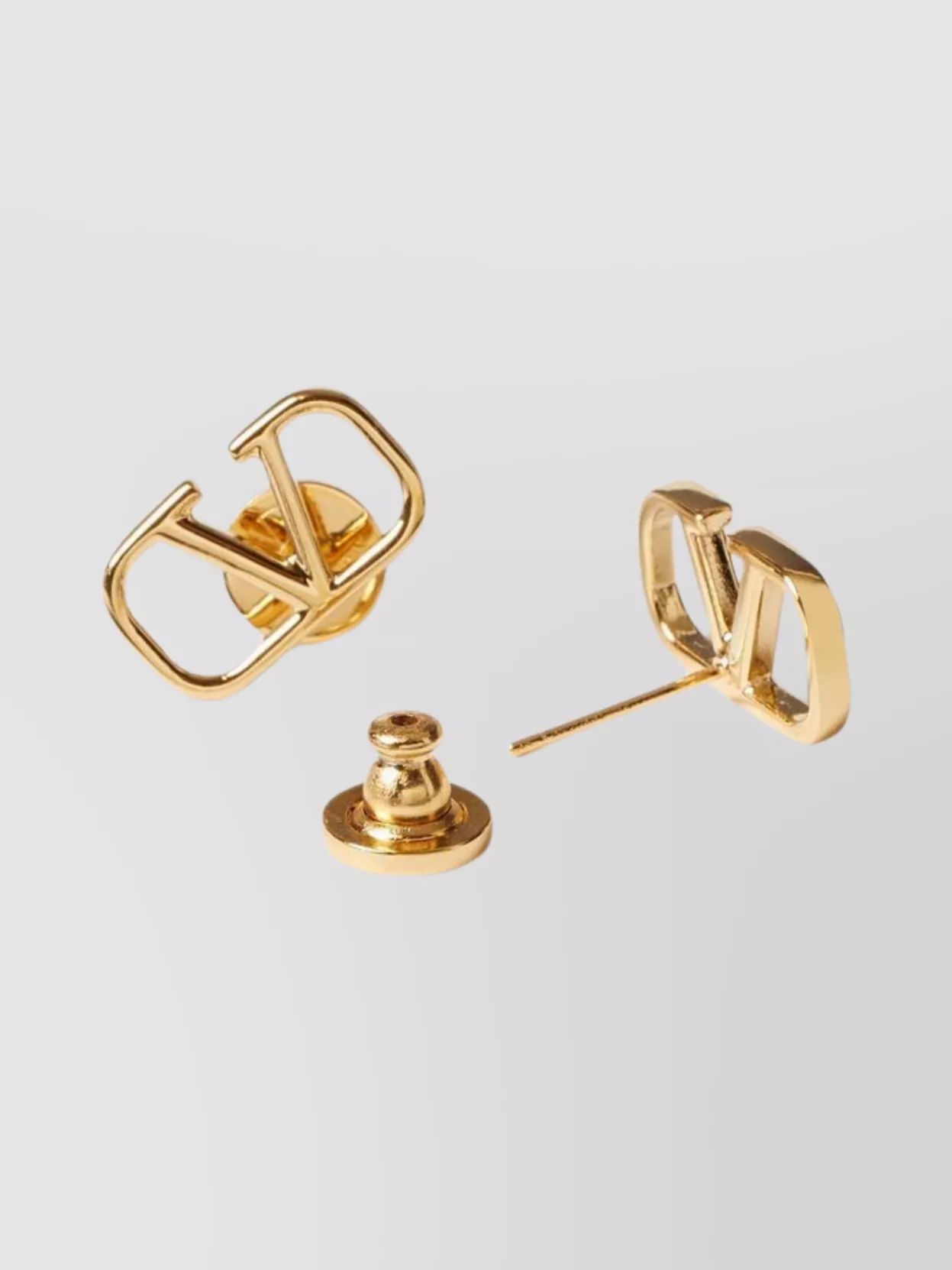 Valentino Garavani Vlogo Stud Earrings In Gold Finish