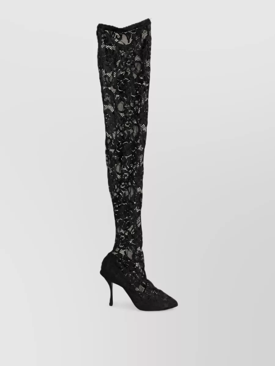 Dolce&Gabbana Lace Sock Ankle Boots