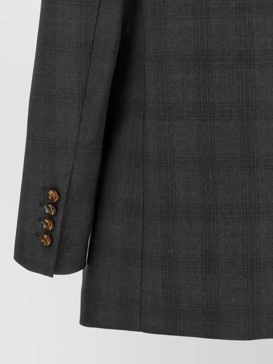 Blazé Milano Virgin Wool Checked Double-Breasted Blazer