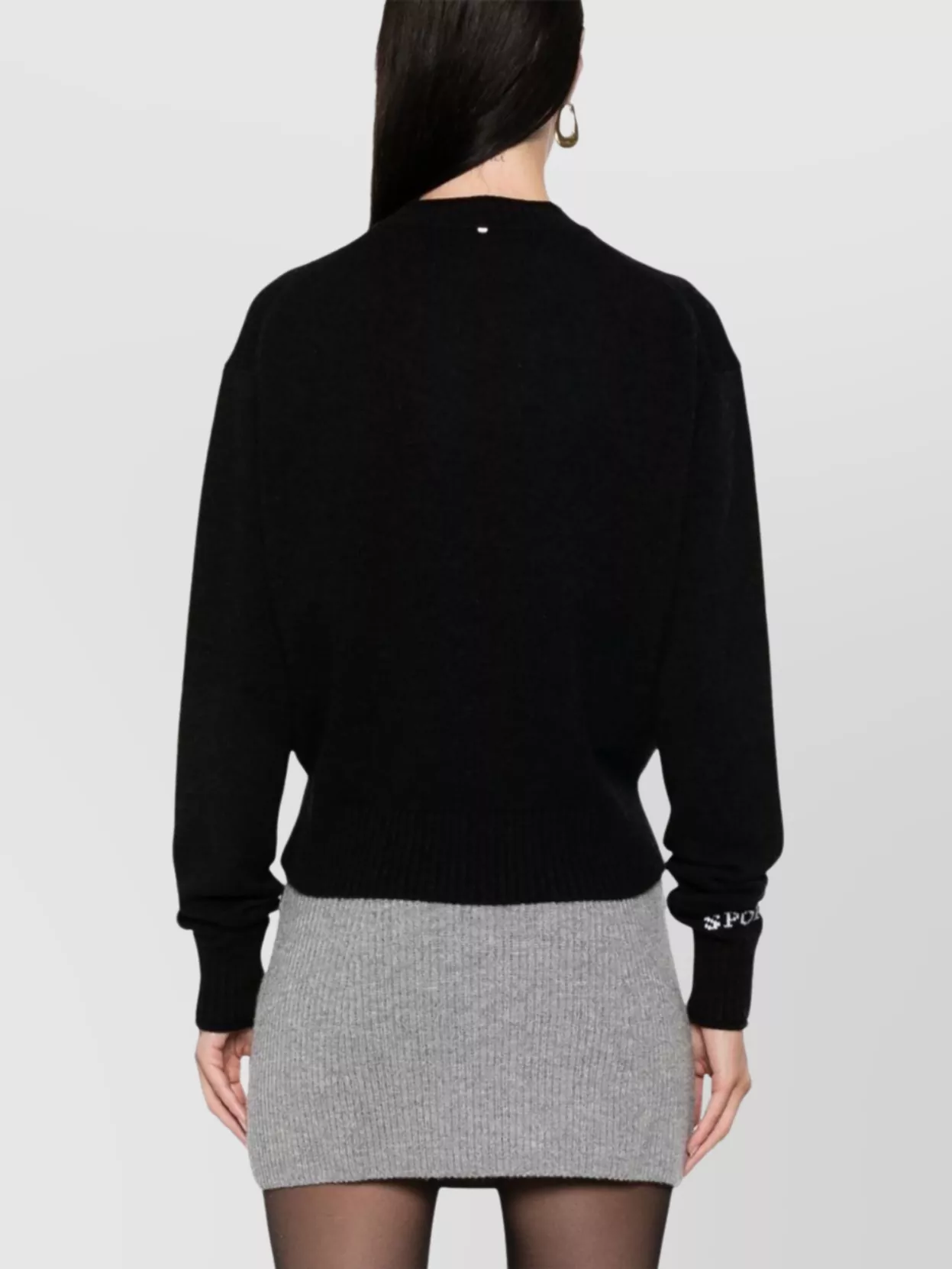 Sportmax Long Sleeve Ribbed Dress With Crew Neck