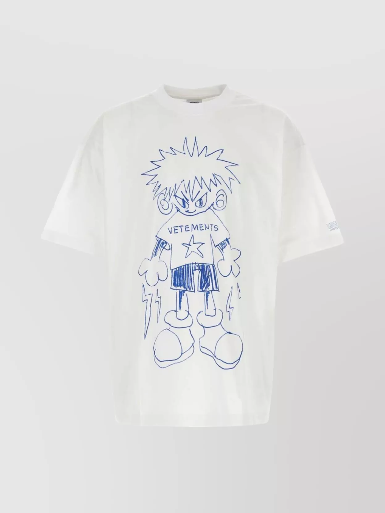 Vetements Oversize Crew Neck T-shirt With Graphic Print In White
