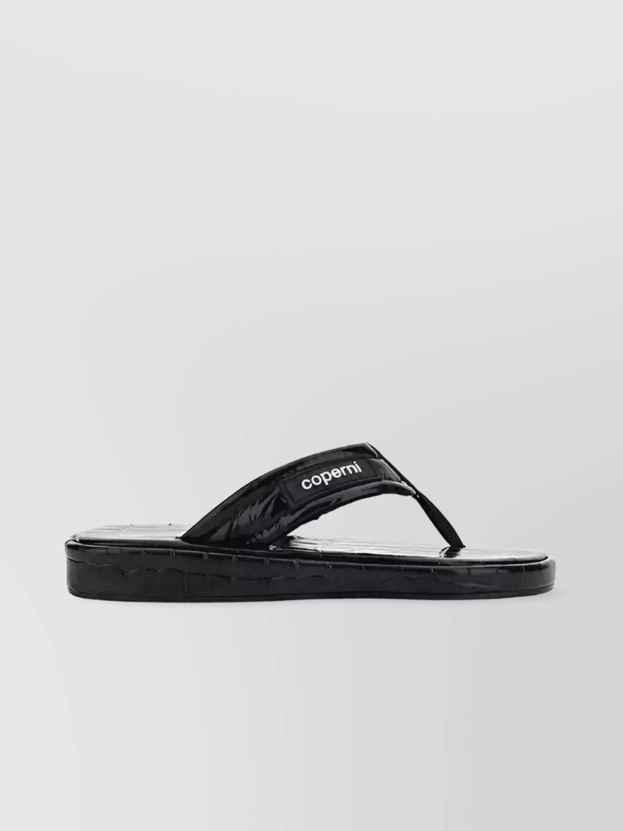 Shop Coperni Calfskin Croco Leather Flip-flop Sandals