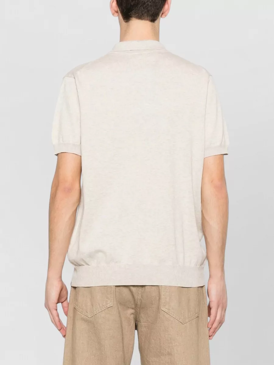 Woolrich Ribbed Knit Short-Sleeve Polo Shirt