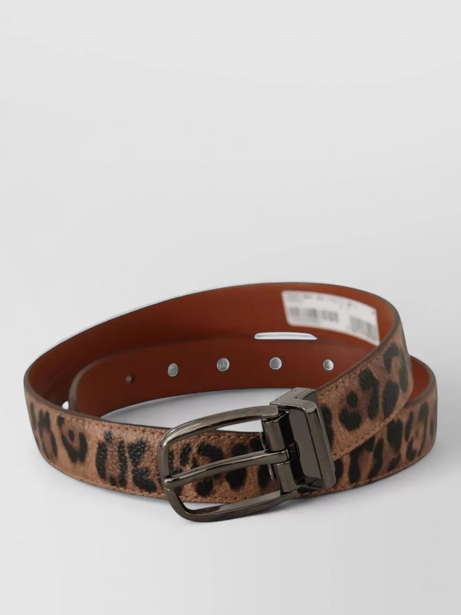 Dolce&Gabbana Leopard Embossed Leather Belt