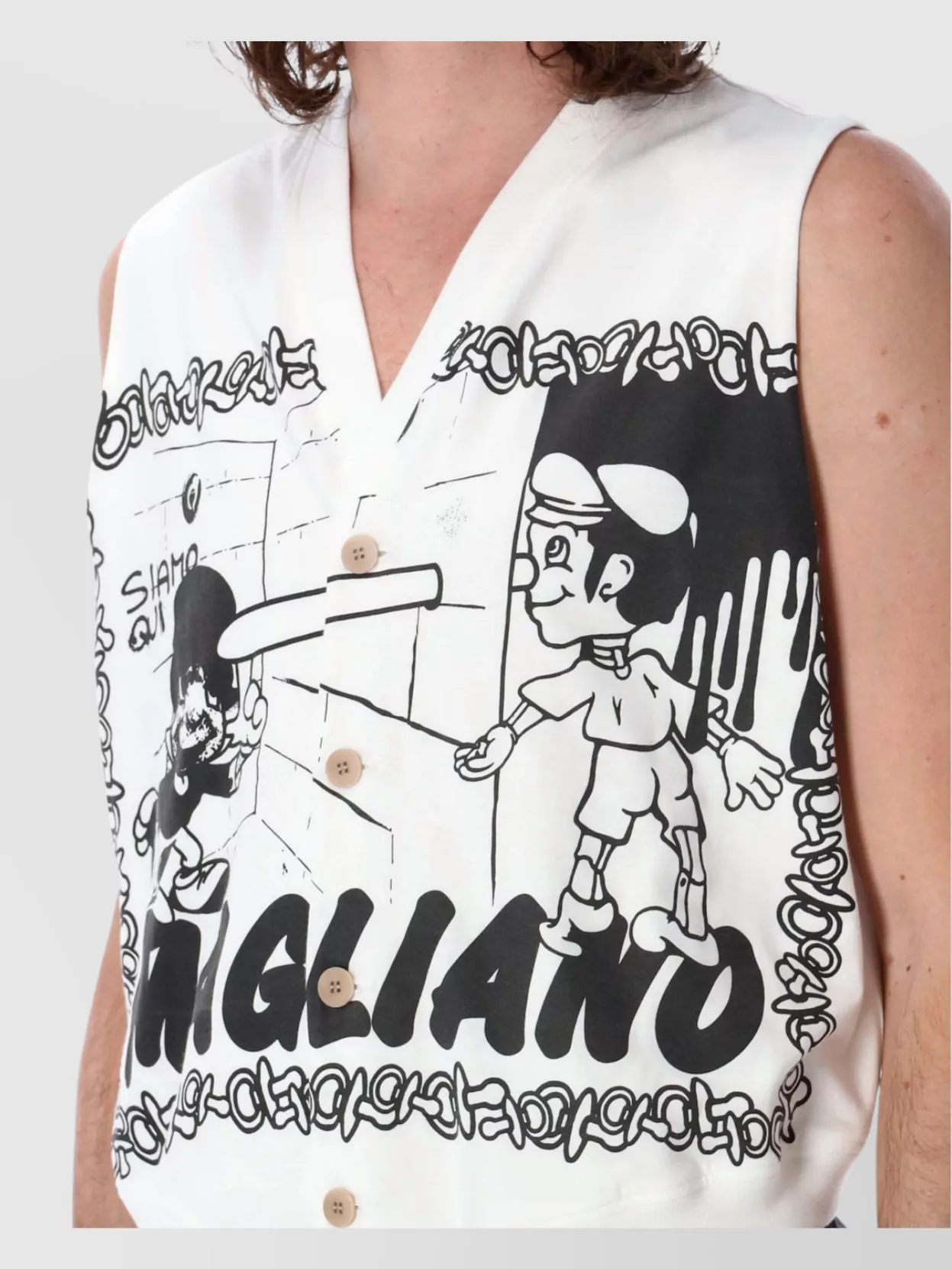 Magliano Graphic Print Mouse Button Vest