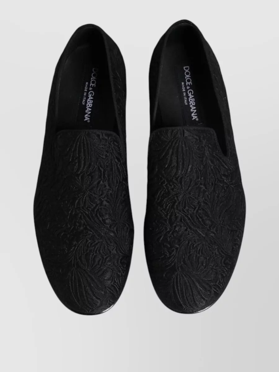 Dolce&Gabbana Velvet Leather Jacquard Slippers