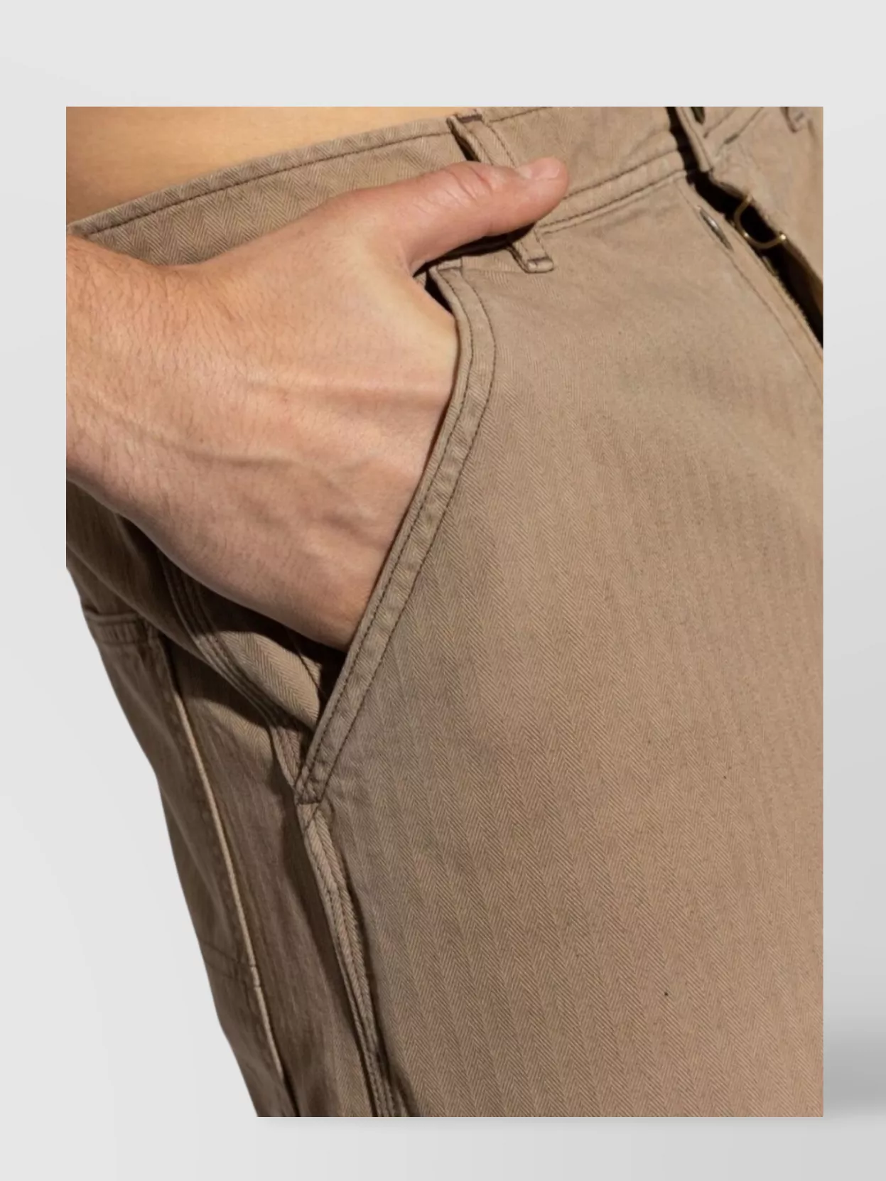 Maison Margiela Herringbone Pattern Straight Leg Trousers