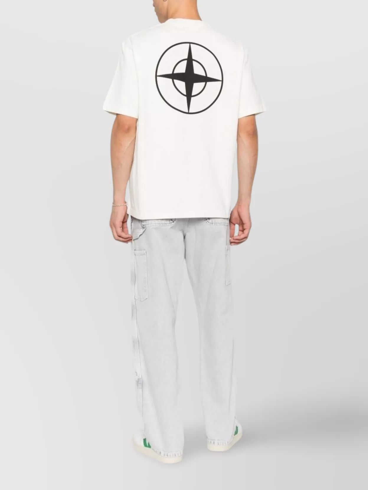 Stone Island Logo Crew Neck Cotton T-Shirt With Short Sleeves