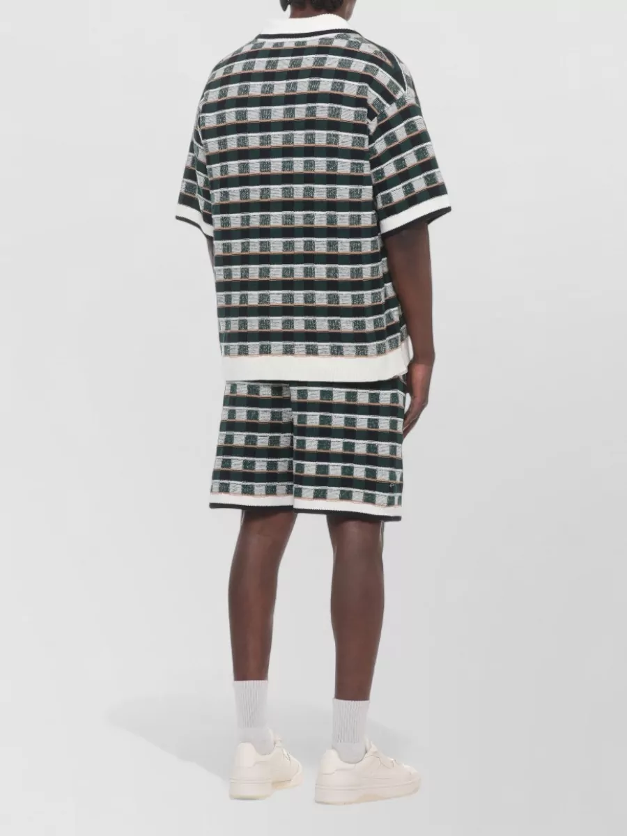 Casablanca Checked Cotton Short-Sleeve Cardigan