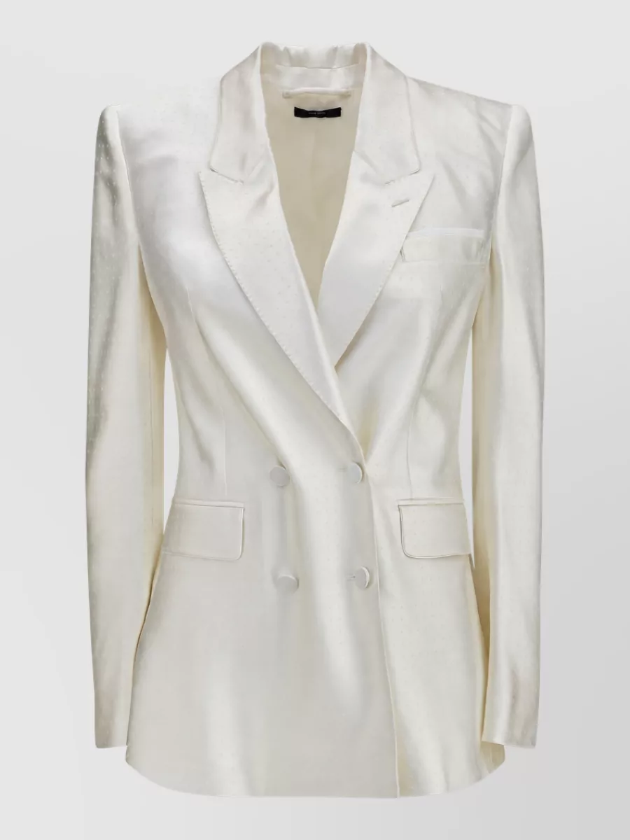 Tom Ford Silk-Blend Polka-Dot Double-Breasted Blazer