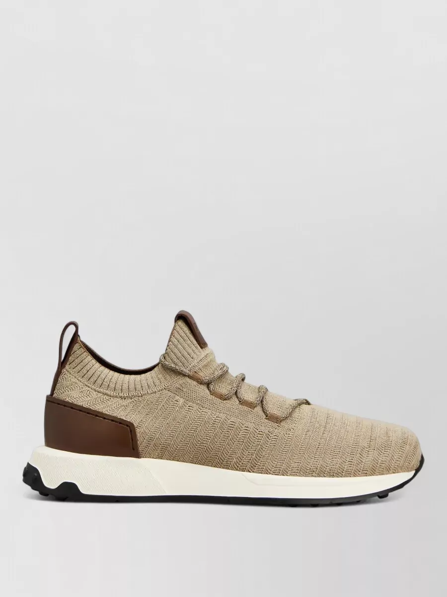 Tod's Sneakers Knitted Upper Rubber Sole Pull Tab