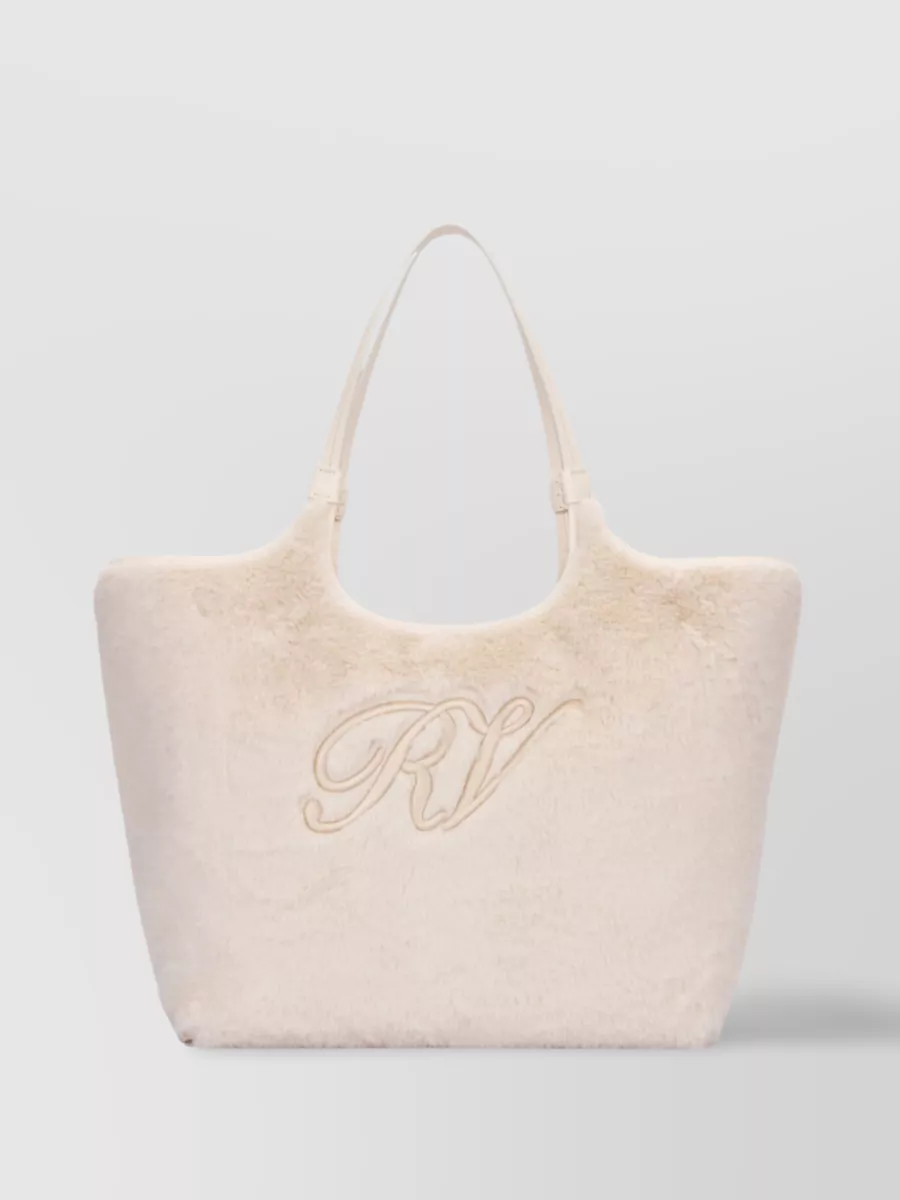 Shop Roger Vivier Fur-textured Tote With Twin Handles In Pastel