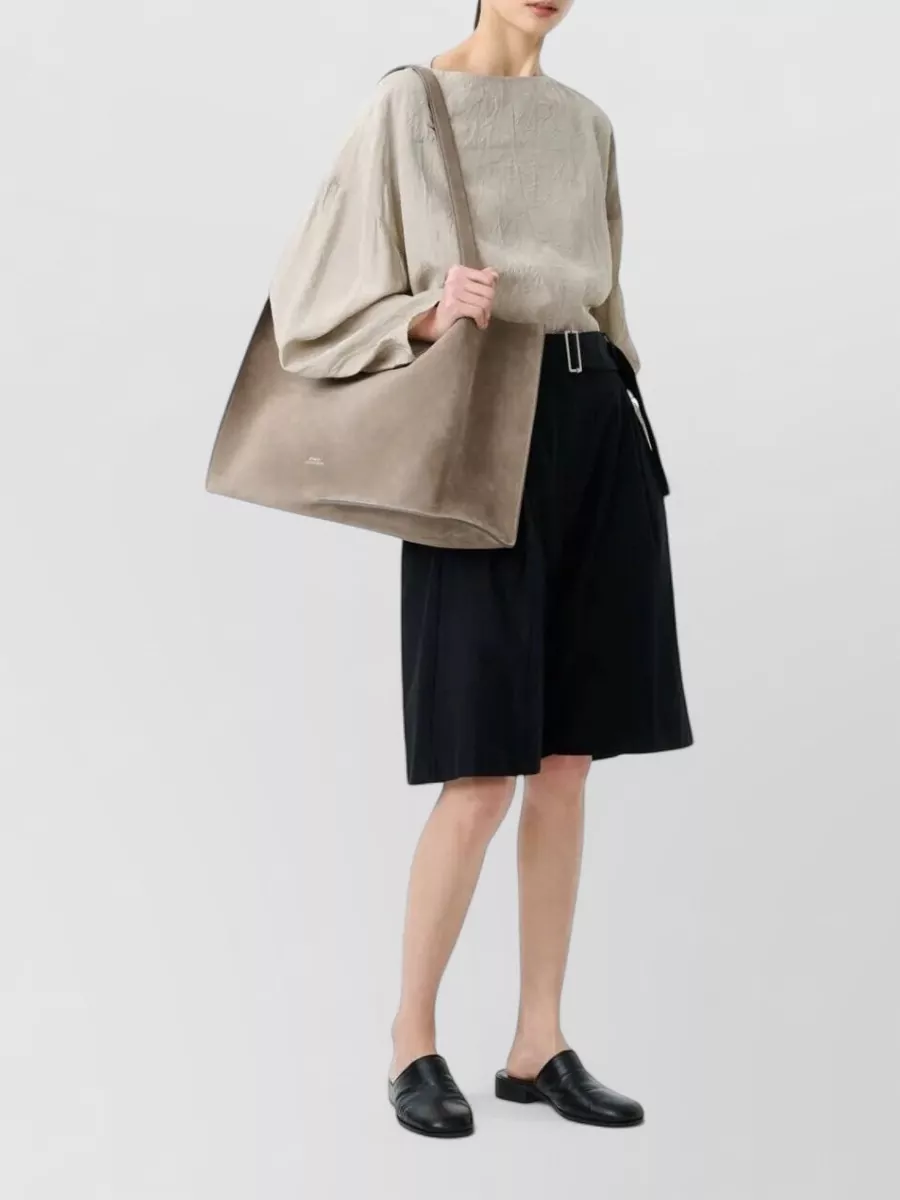 Studio Nicholson Belted Pleated Cropped Trousers