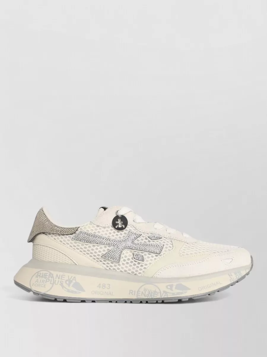 Premiata Lauryn Leather Blend Sneakers Mesh Panels