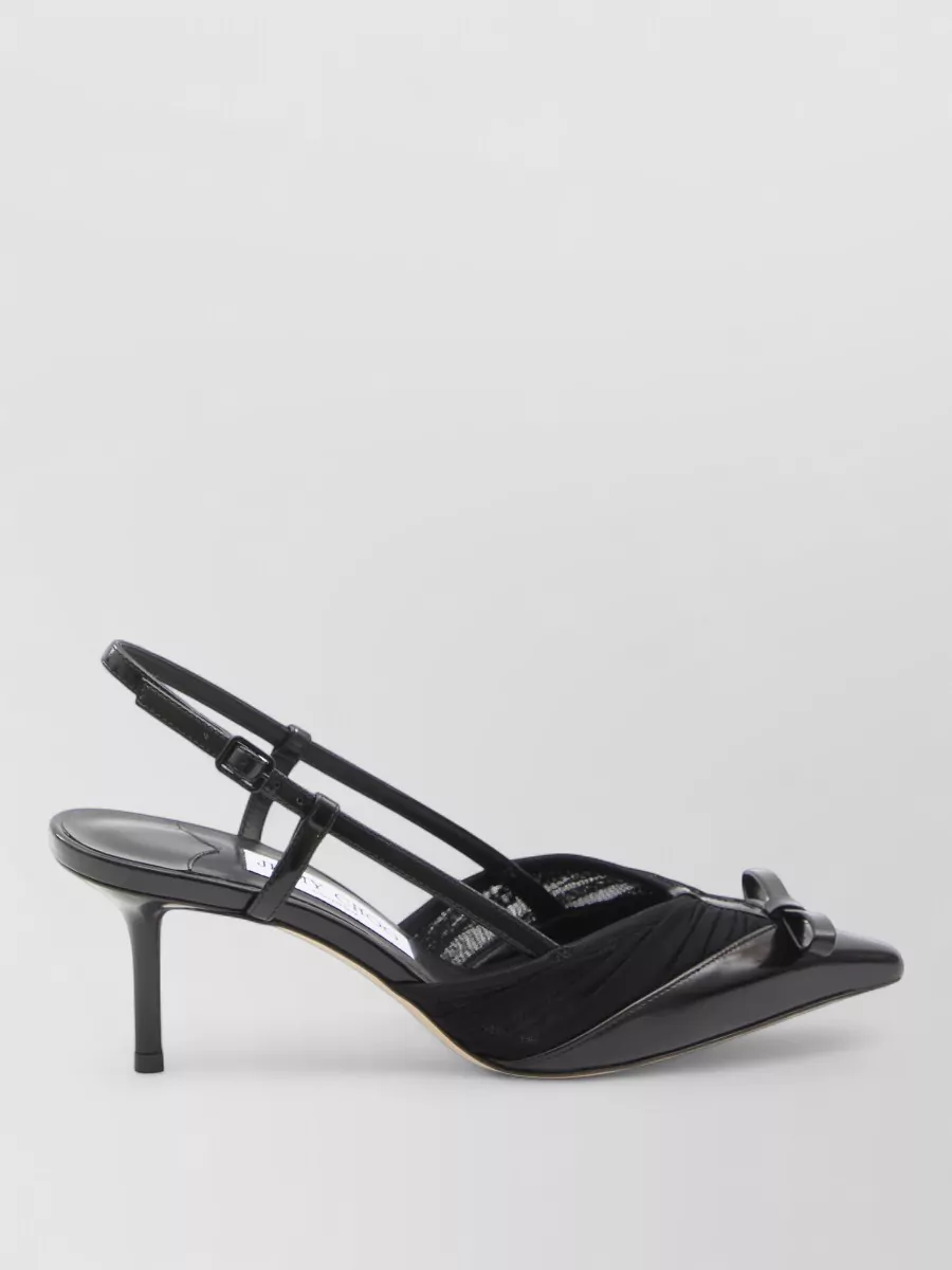 Jimmy Choo Afia Mesh Slingback Pumps Bow Detail