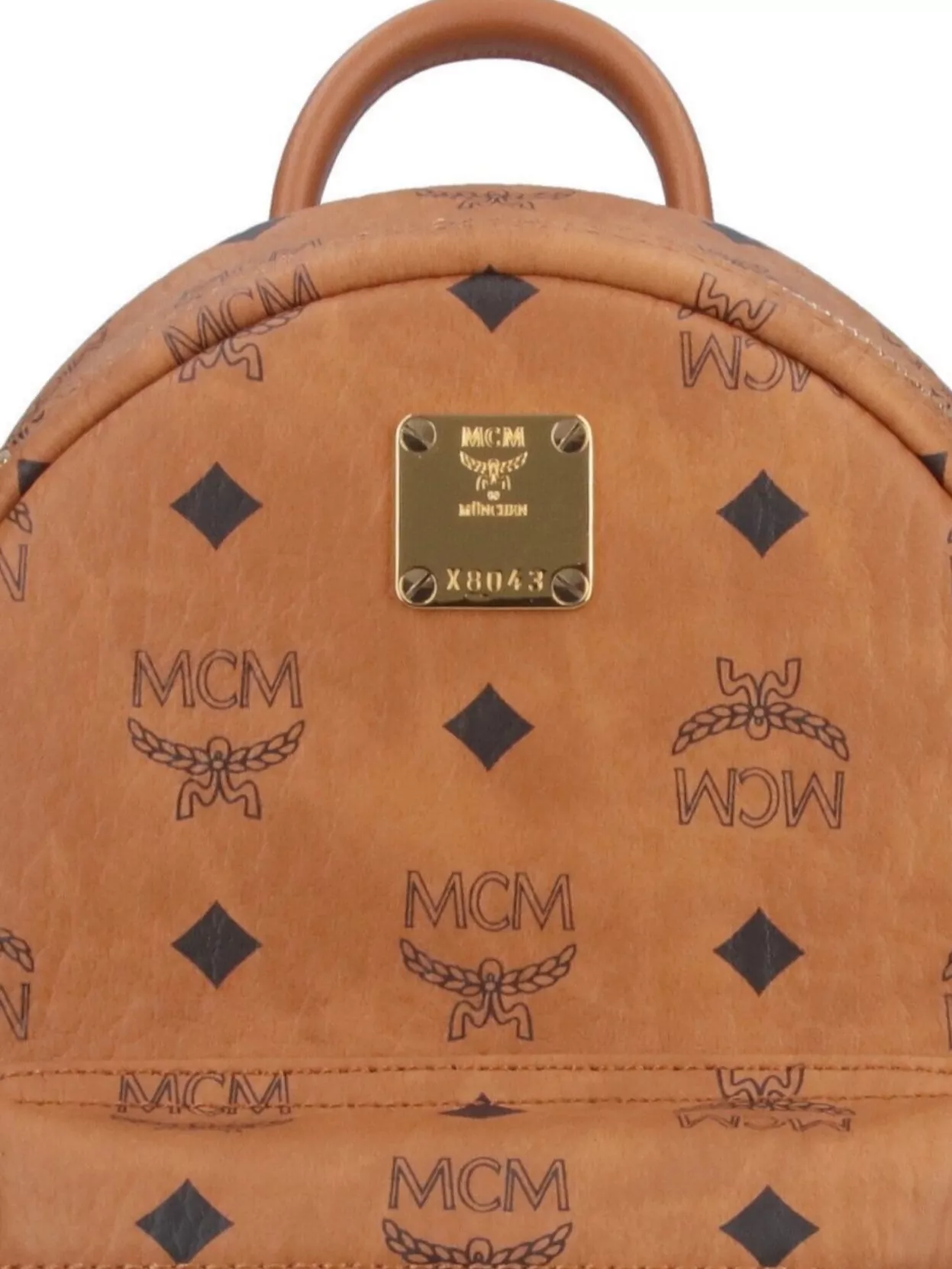 Mcm Luxe Studded Backpack Gold Hardware