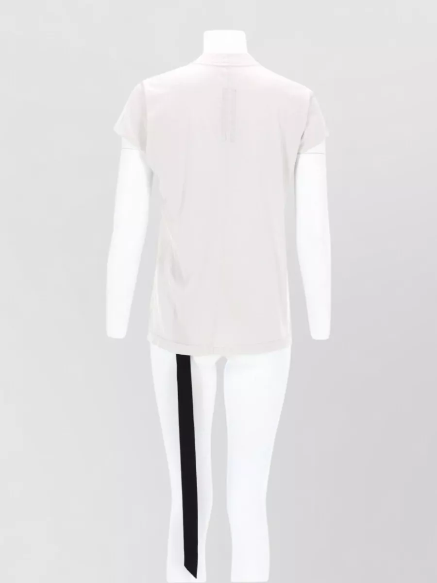 Rick Owens Drkshdw Top Asymmetric Hem Contrast Stripe Detail