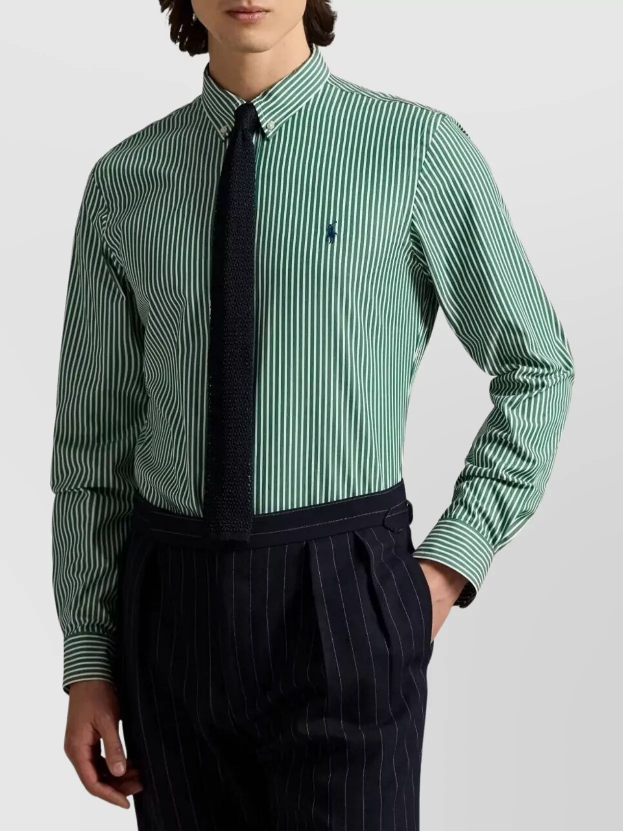 Polo Ralph Lauren Shirt Striped Pattern Collar Button-down In Green