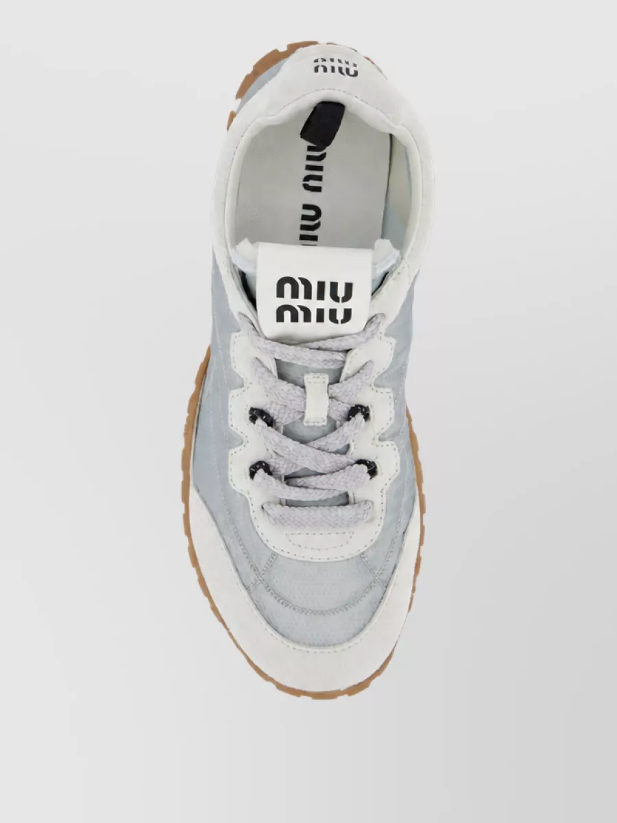 Miu Miu Leather Low Top Sneakers