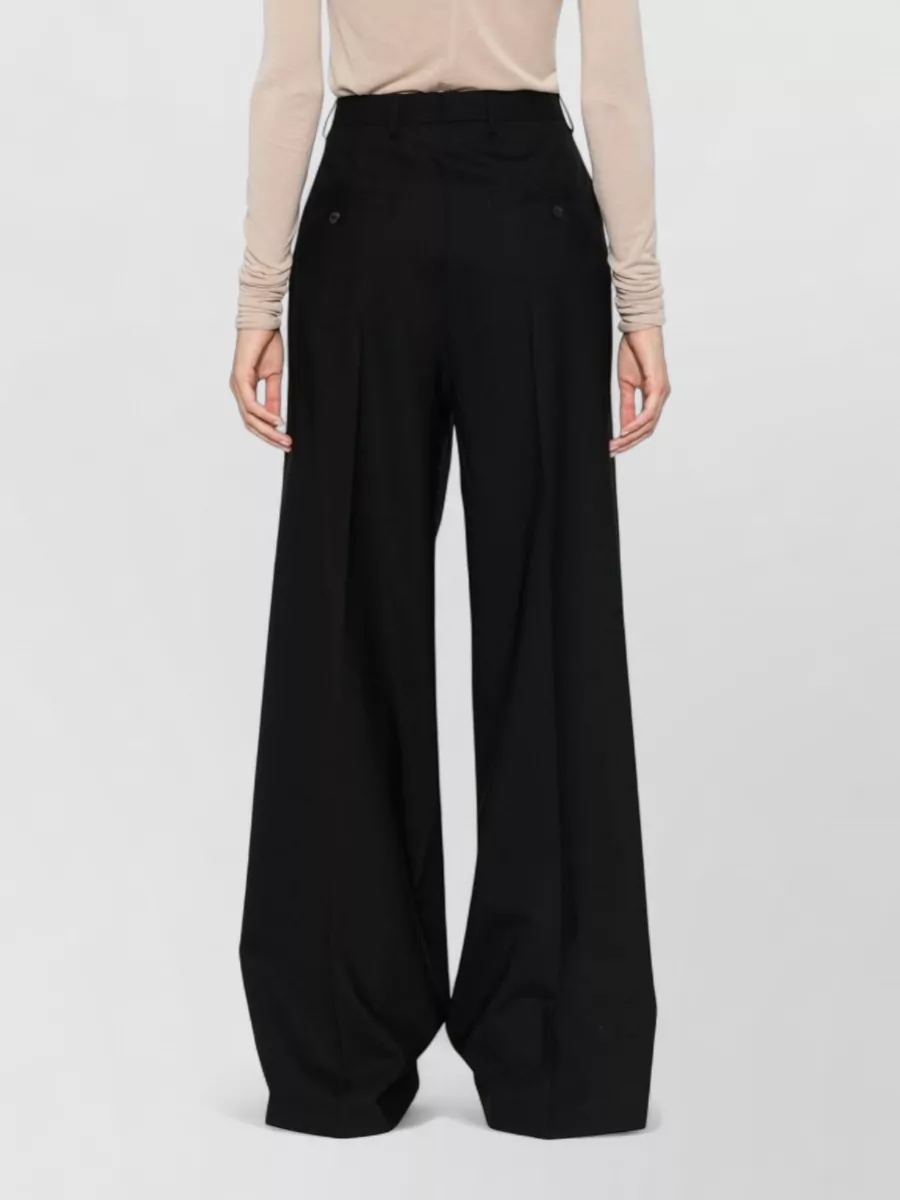 Rick Owens Wool Pleated Wide-Leg Trousers