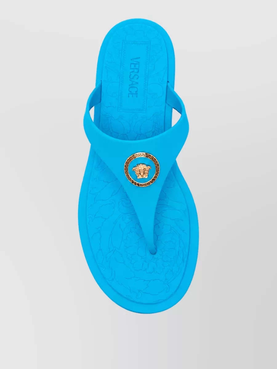 Versace Baroque-Print Thong Slides