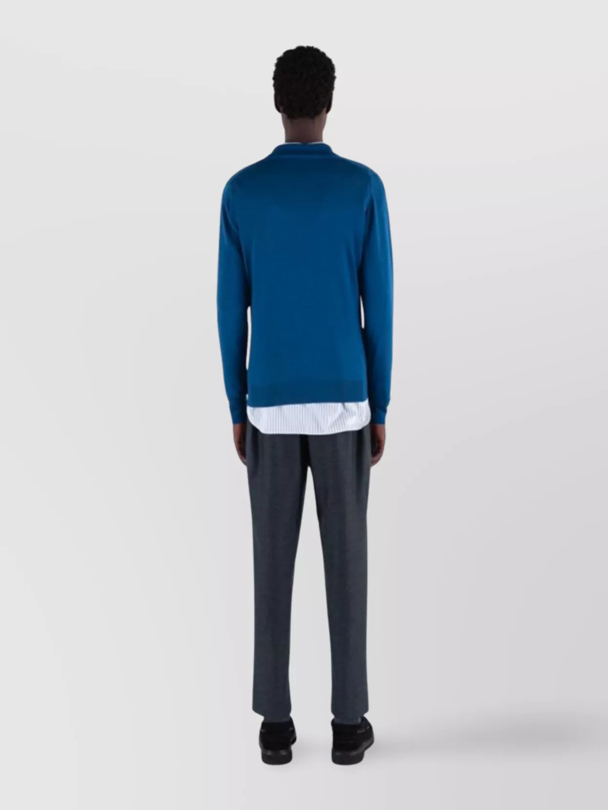 John Smedley Polo Sweater With Ribbed Cuffs And Hem