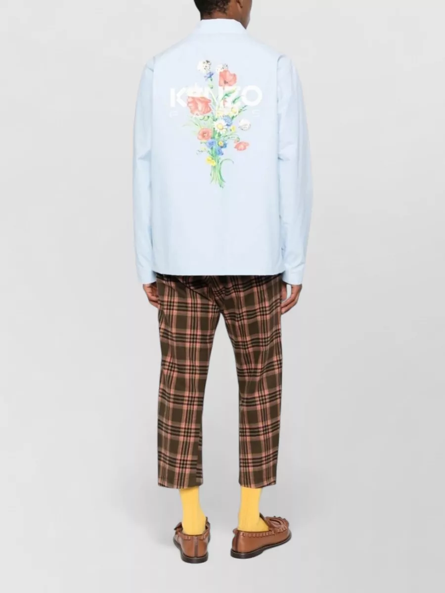 Kenzo Floral Print Single Breasted Coat