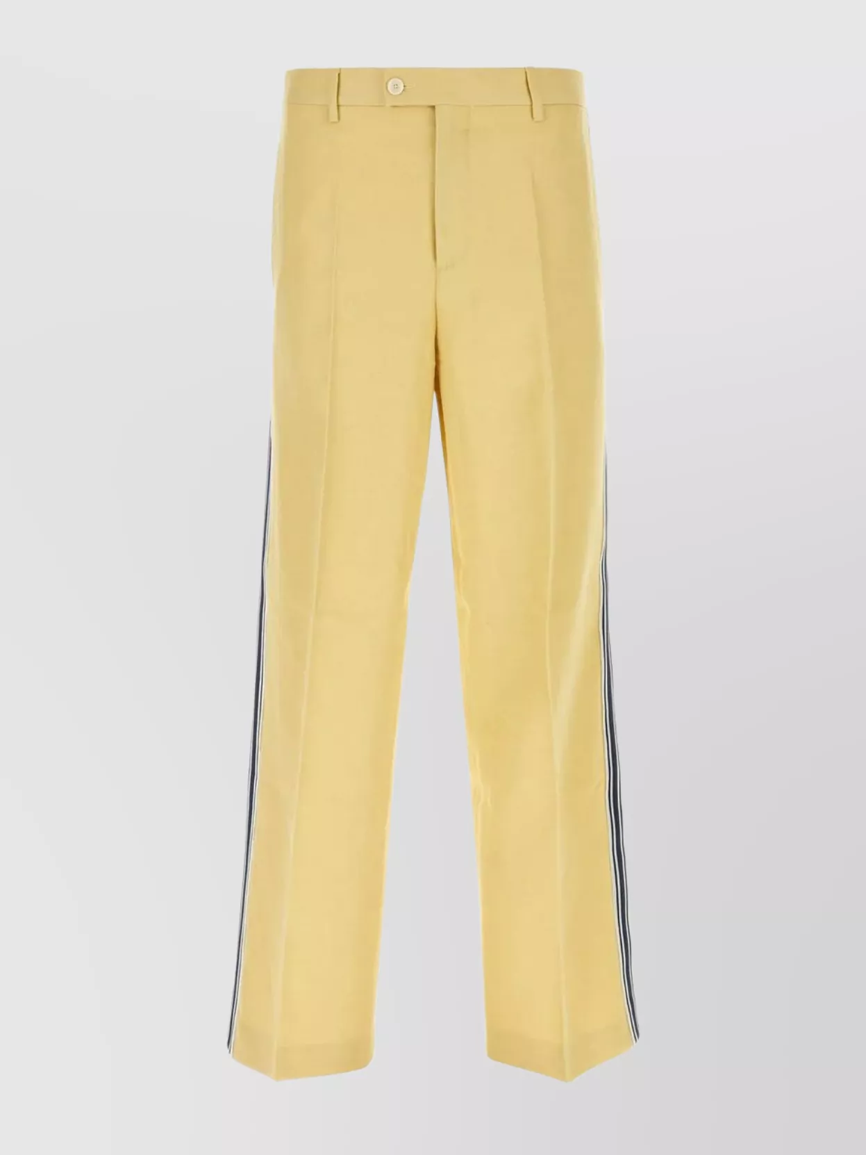 Shop Wales Bonner High-waisted Cotton And Linen Trousers