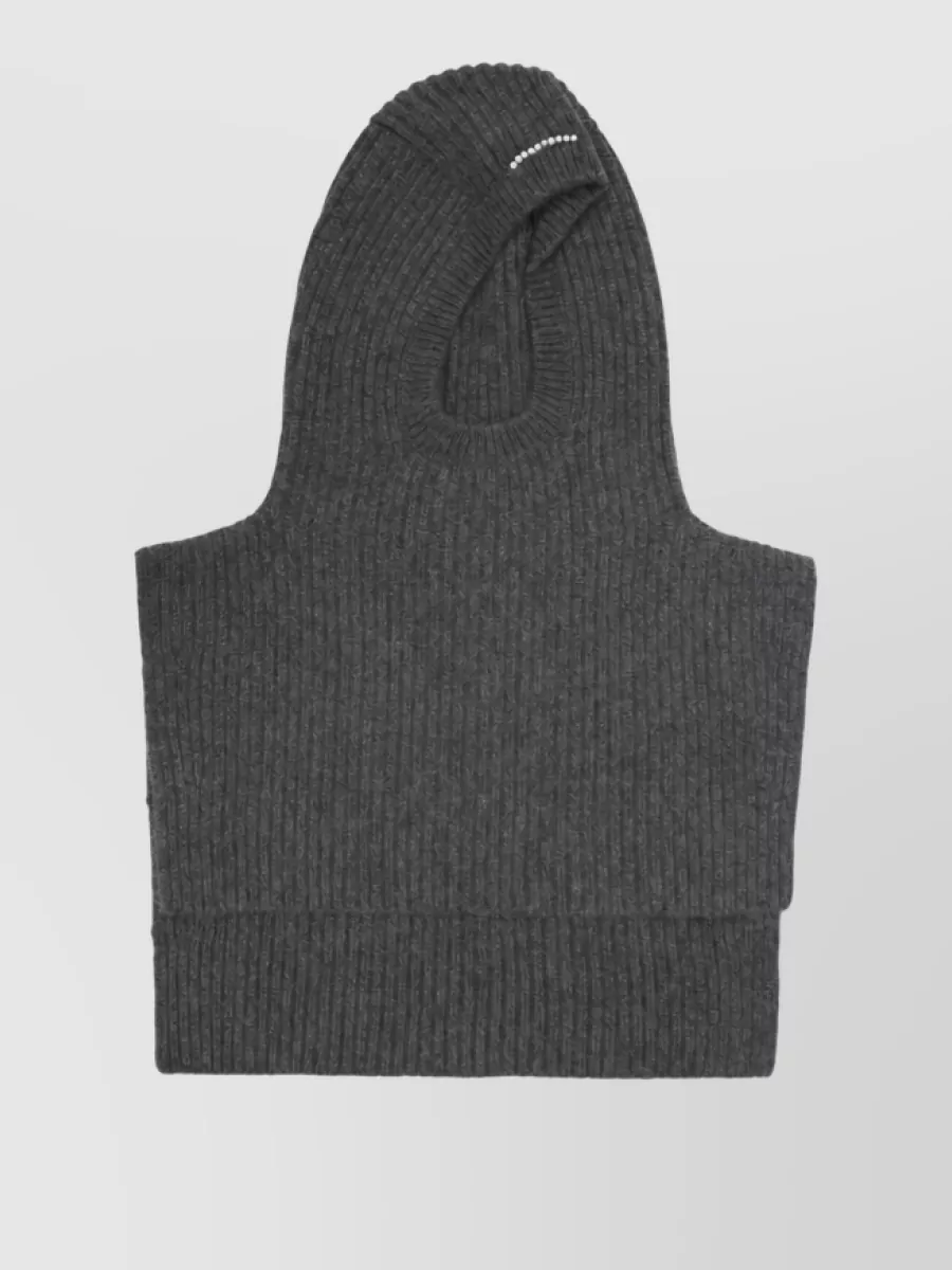 Carven cashmere ribbed hood