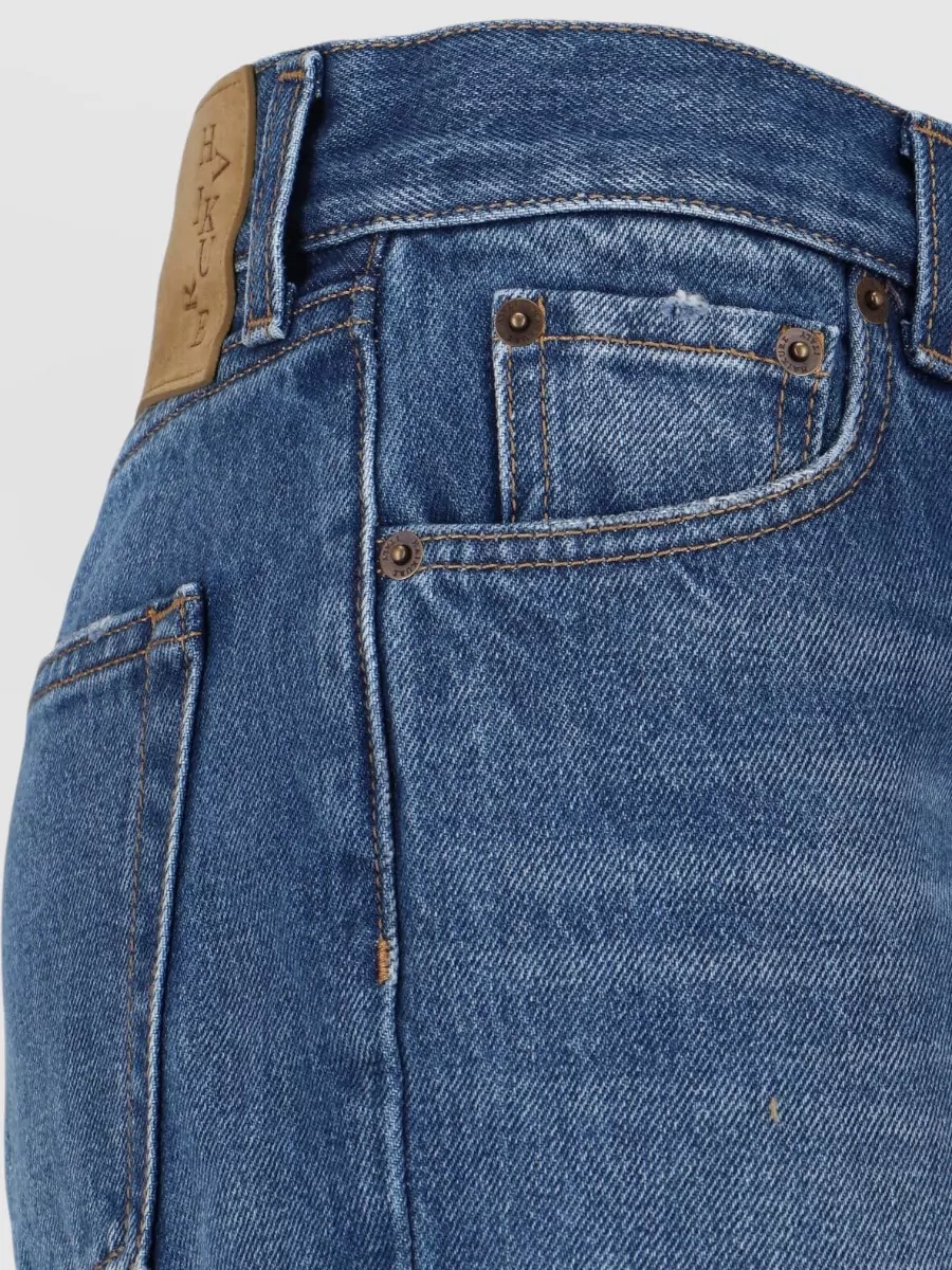 Haikure Straight Trousers Flared Design Five Pocket