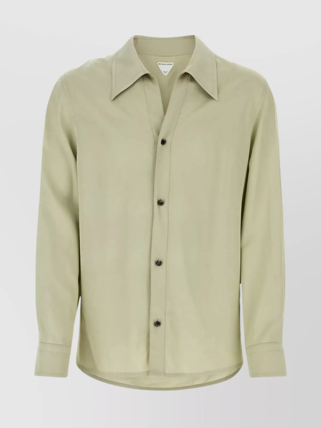 Shop Bottega Veneta Twill Shirt Featuring Side Slits In Cream