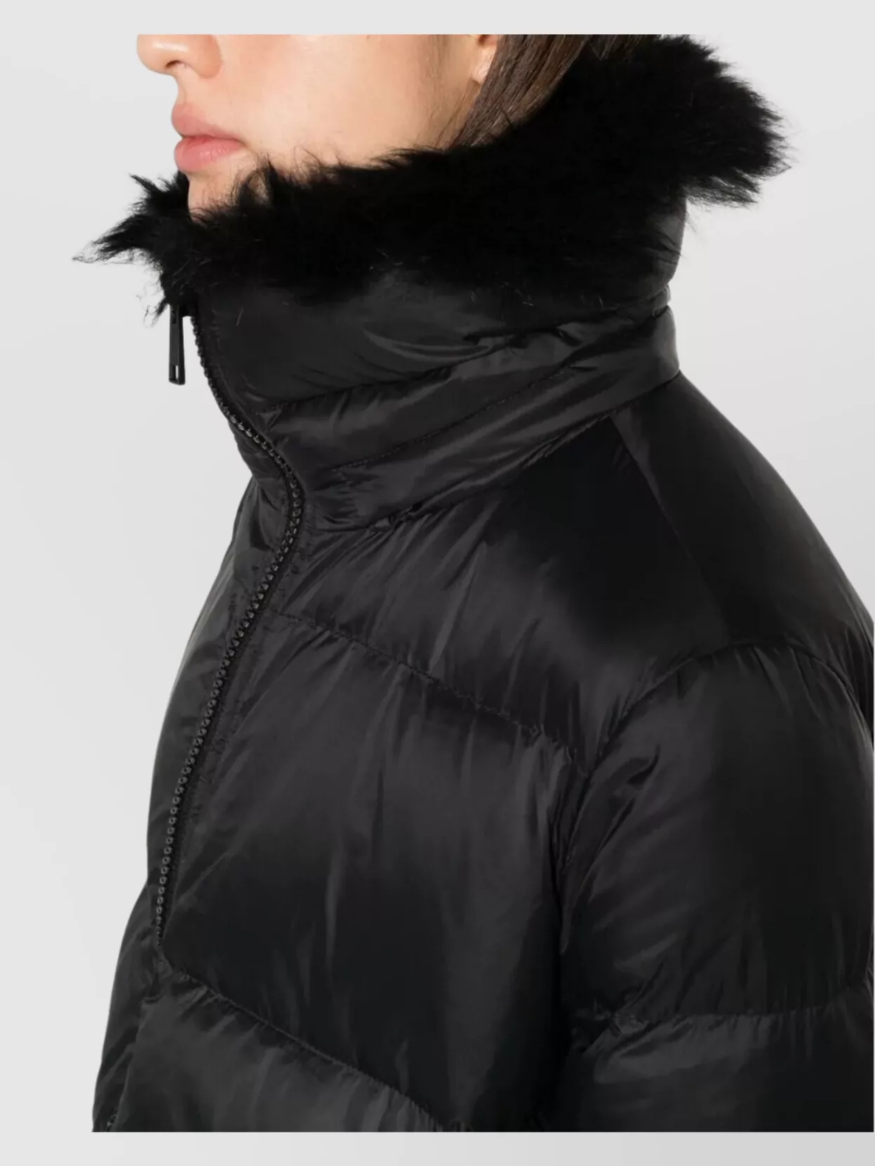 Yves Salomon Puffer Jacket With Fur Trim And Hood