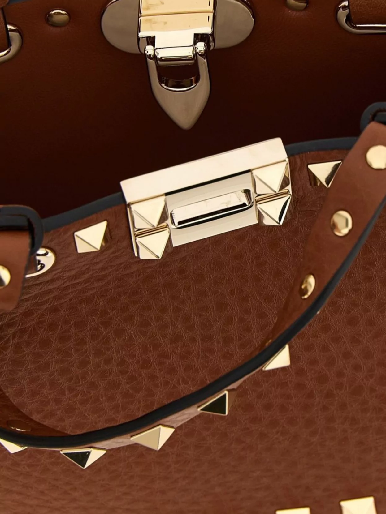 Valentino Garavani Rockstud Leather Top Handle Shoulder Bag