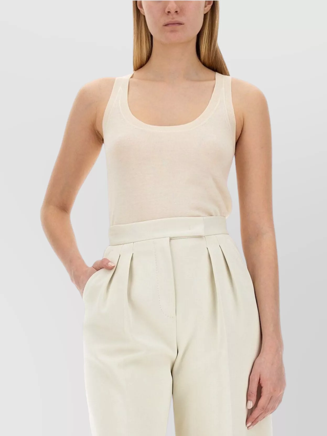 Max Mara Slim Fit Sleeveless Ribbed Top