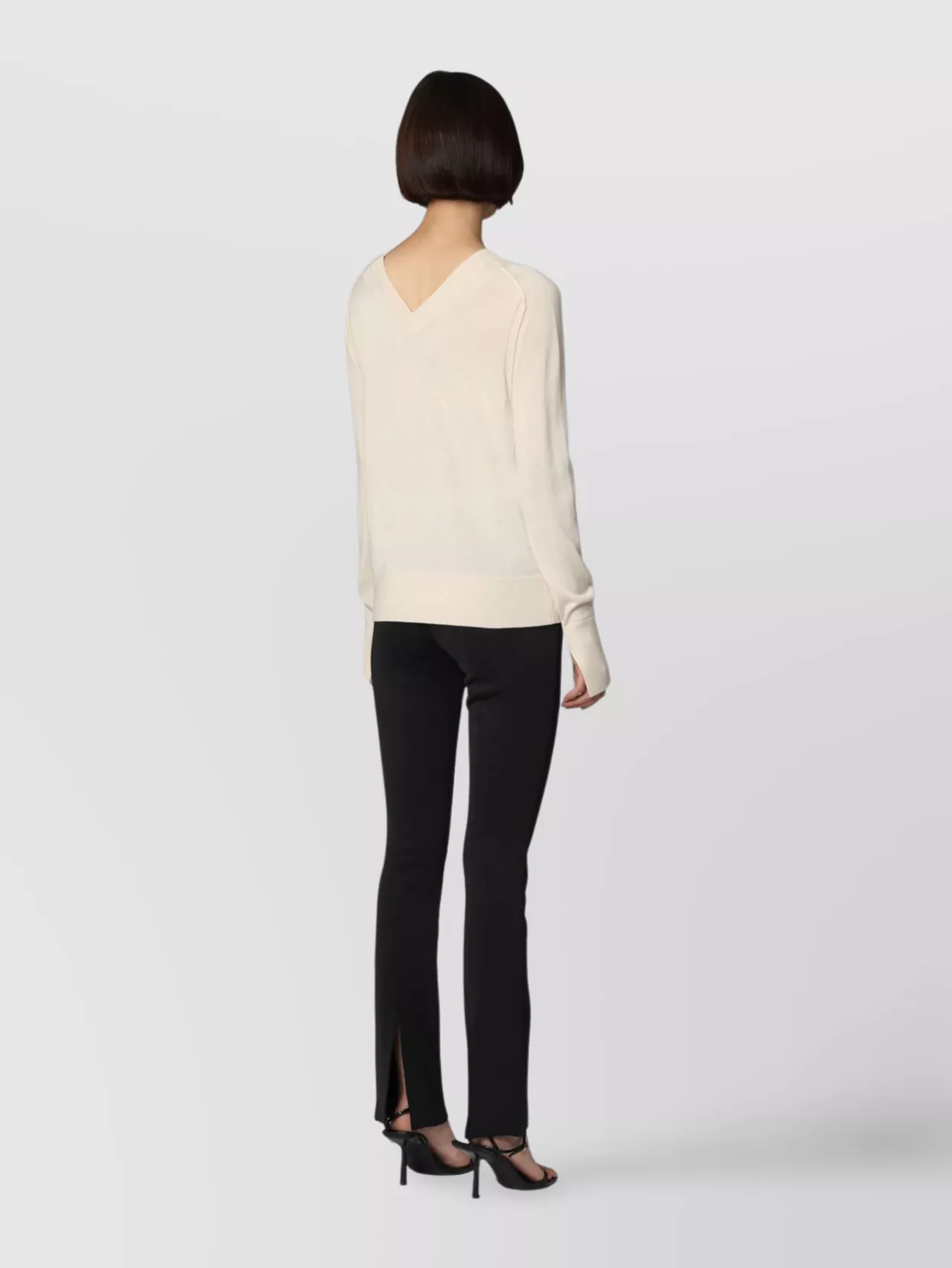 Shop Calvin Klein Wool V-neck Sweater With Ribbed Knit