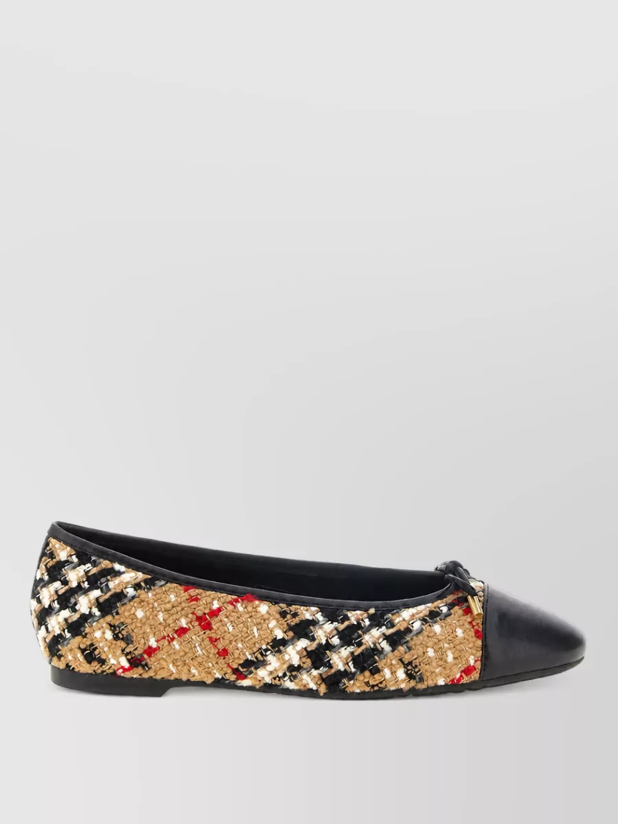 Burberry Bouclé Check Ballerina Flats