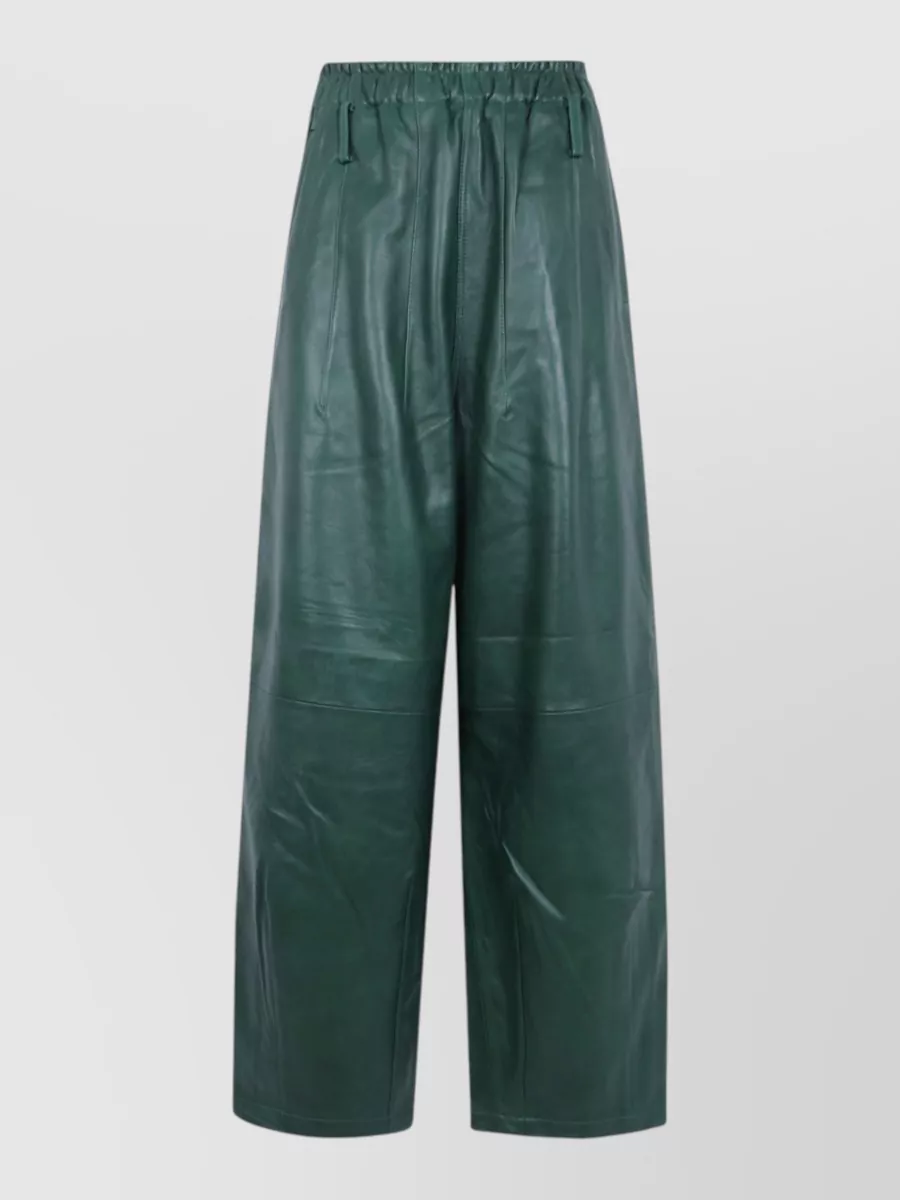The Frankie Shop Leather Relaxed-Fit Wide-Leg Track Pants