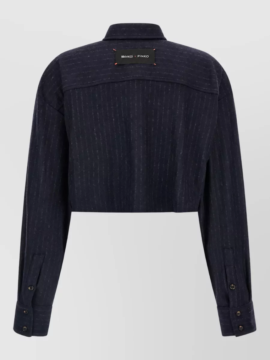 Pinko Pinstripe Cropped Shirt Jacket