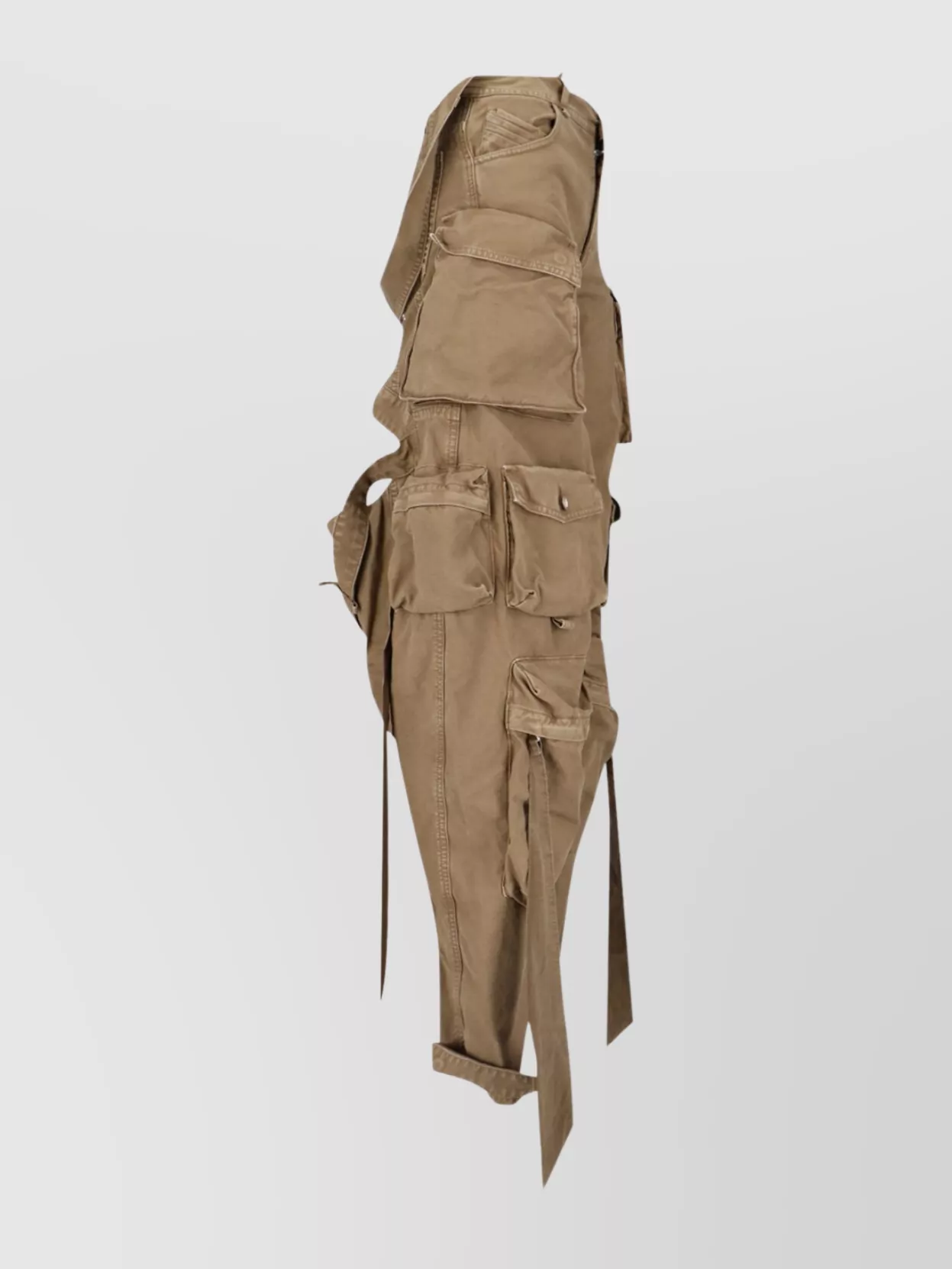 The Attico Straight Trousers With Adjustable Straps And Pockets