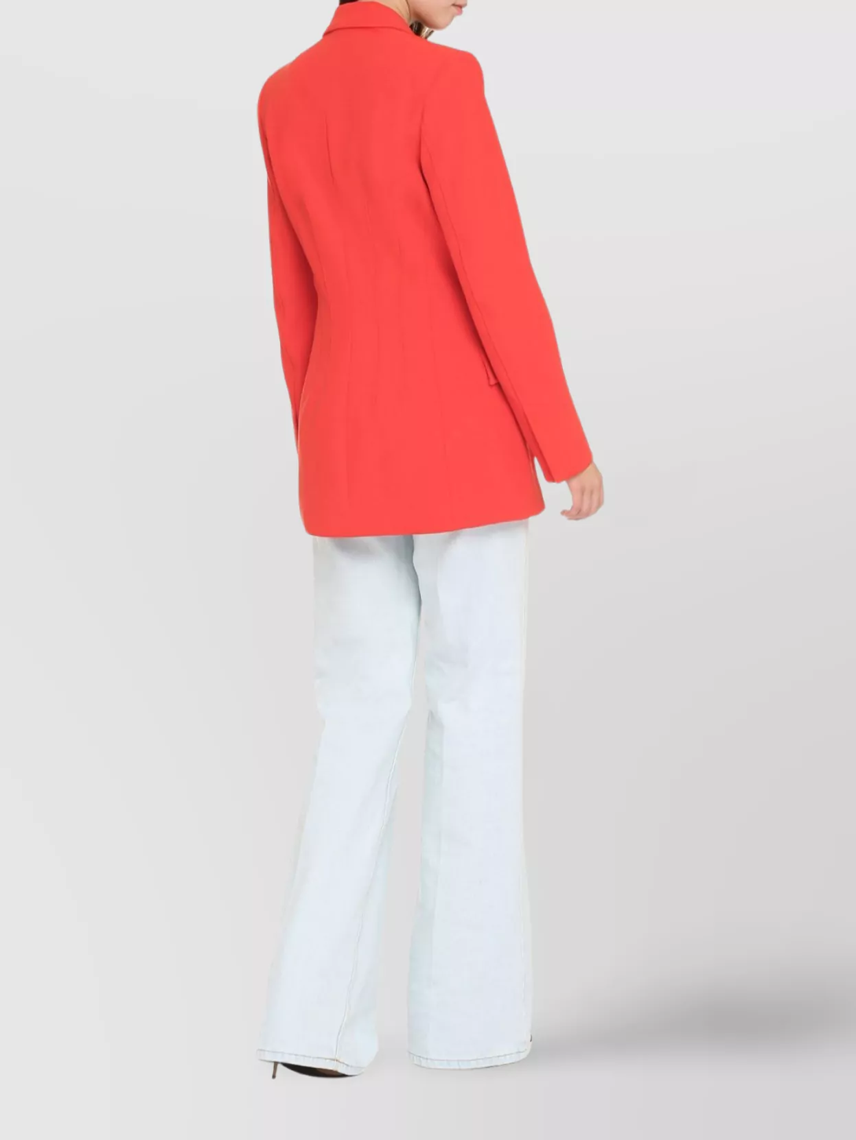 Genny Wool Blazer With Double-breasted Button Detailing In Red