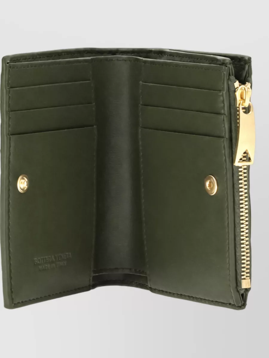 Bottega Veneta Leather Intrecciato Bifold Wallet